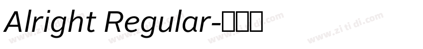 Alright Regular字体转换